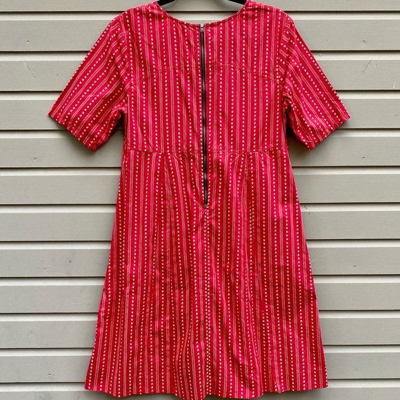60s Style Red Prairie Shift Dress - Picture 2 of 7